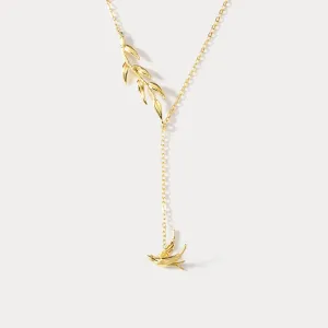 Gold Swallow & Willow Necklace