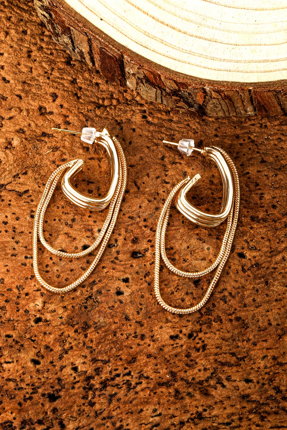 Gold Tassel Chain Alloy Minimalist Earrings