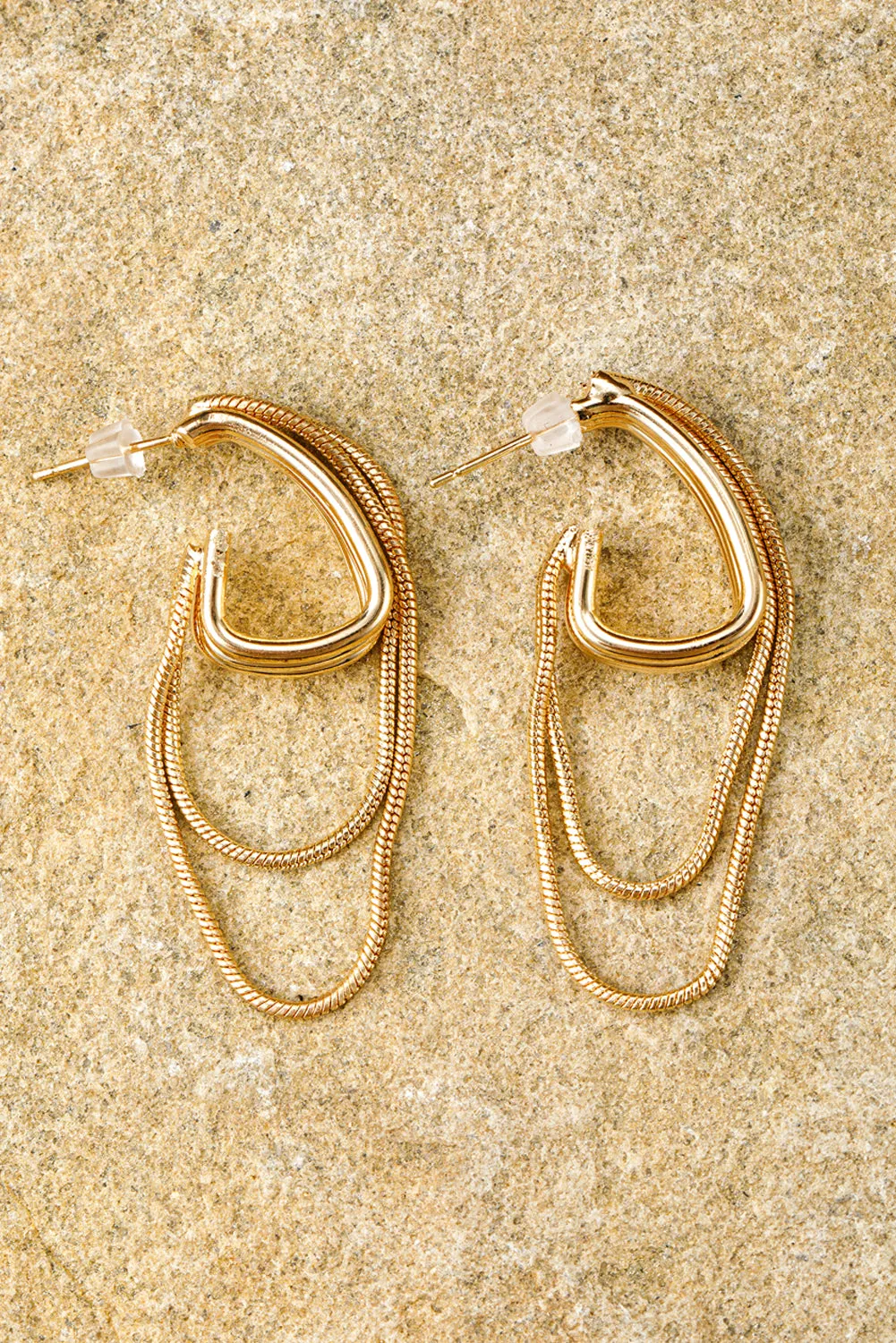 Gold Tassel Chain Alloy Minimalist Earrings