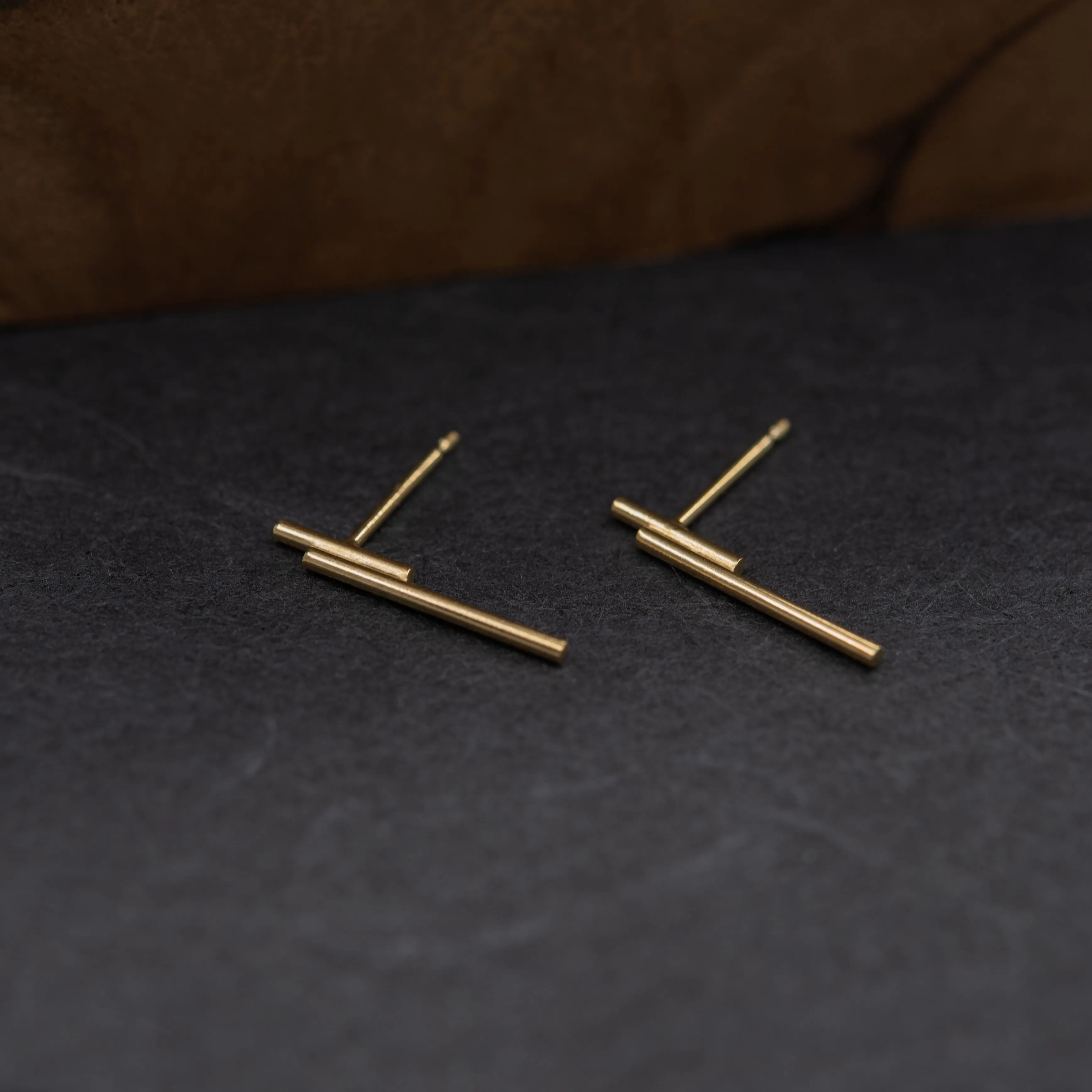 Gold tube earrings N°4