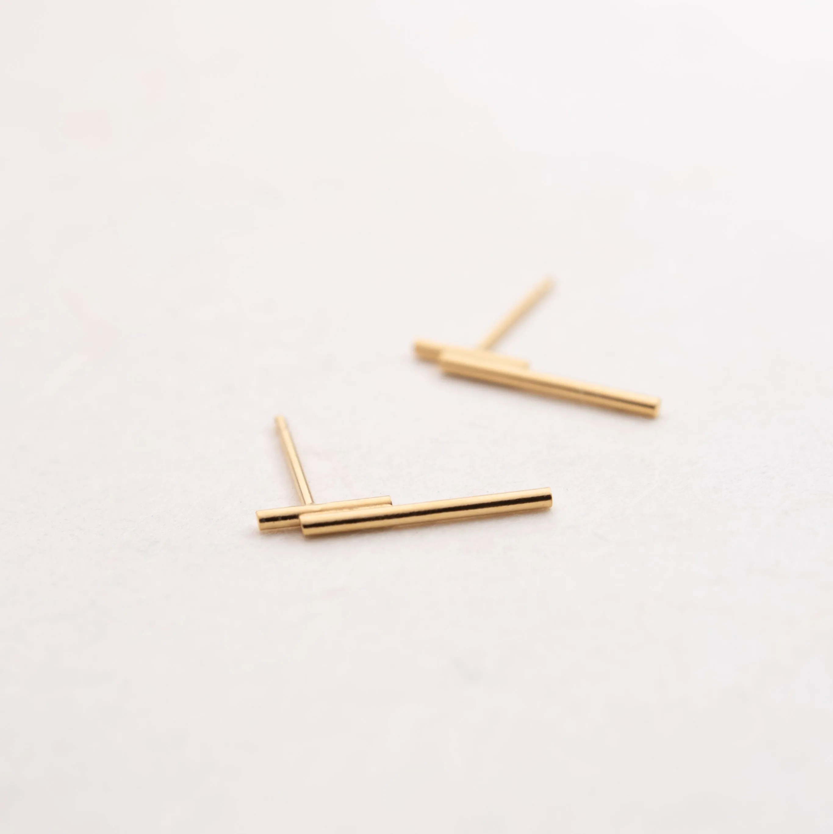 Gold tube earrings N°4