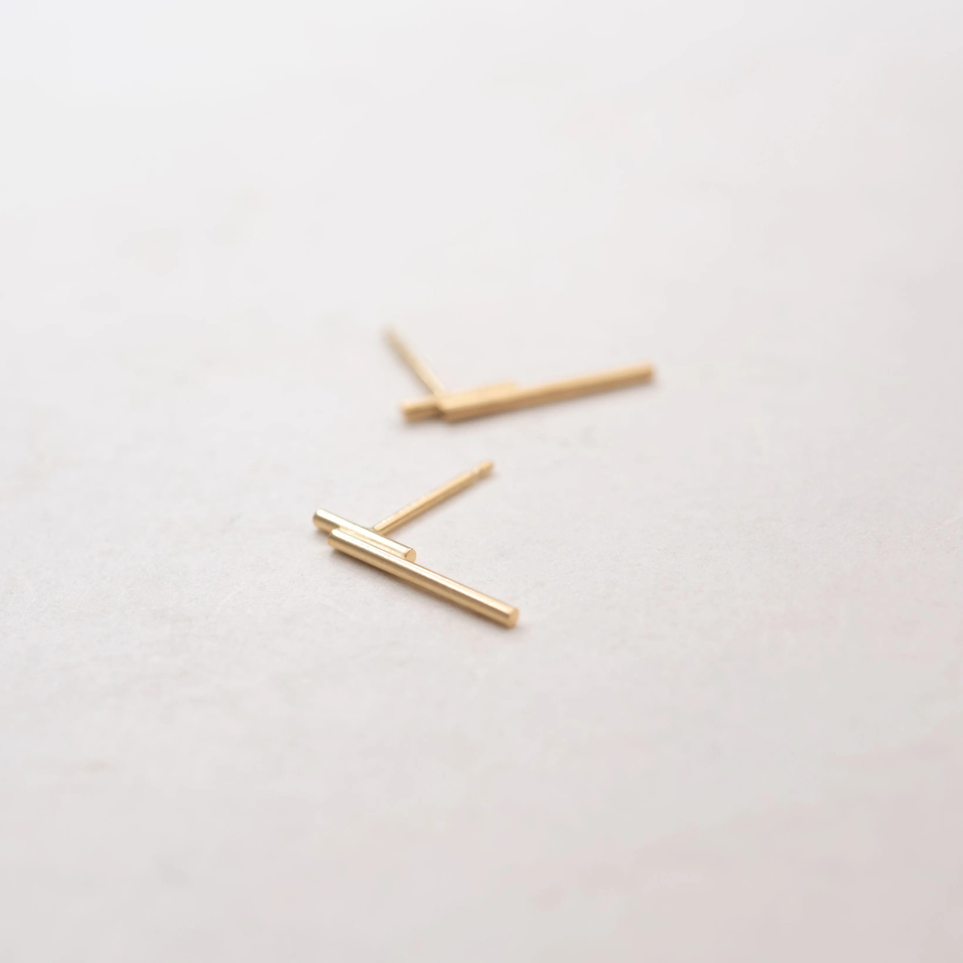 Gold tube earrings N°4