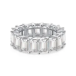 [Goodv]0.75 Carat Elegant Emerald Cut Tennis Ring