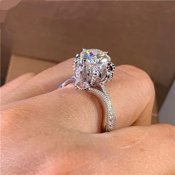 Gorgeous Women Wedding Rings Brilliant Cubic Zircon Elegant Female Party Ring