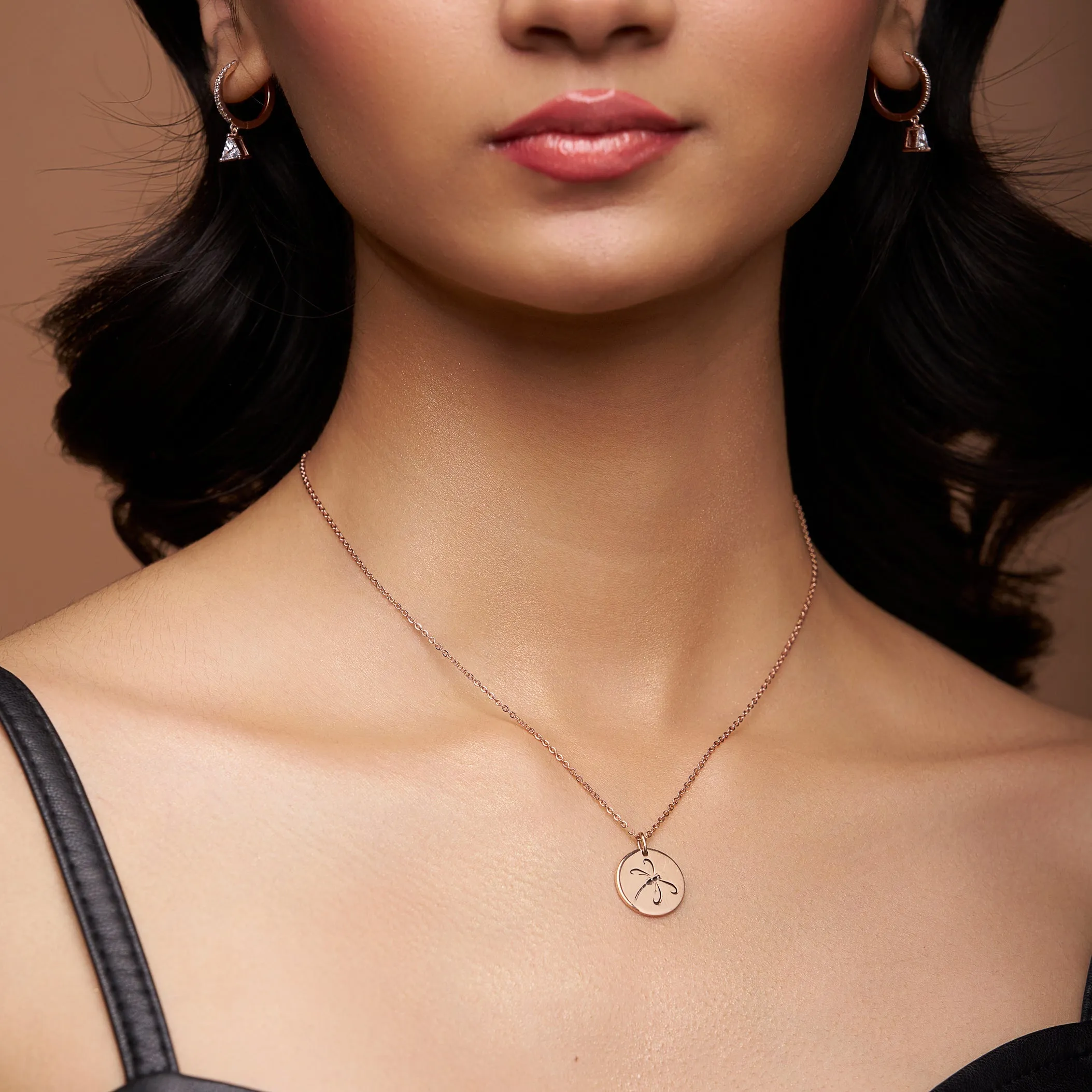 Graceful Dragonfly Print Necklace