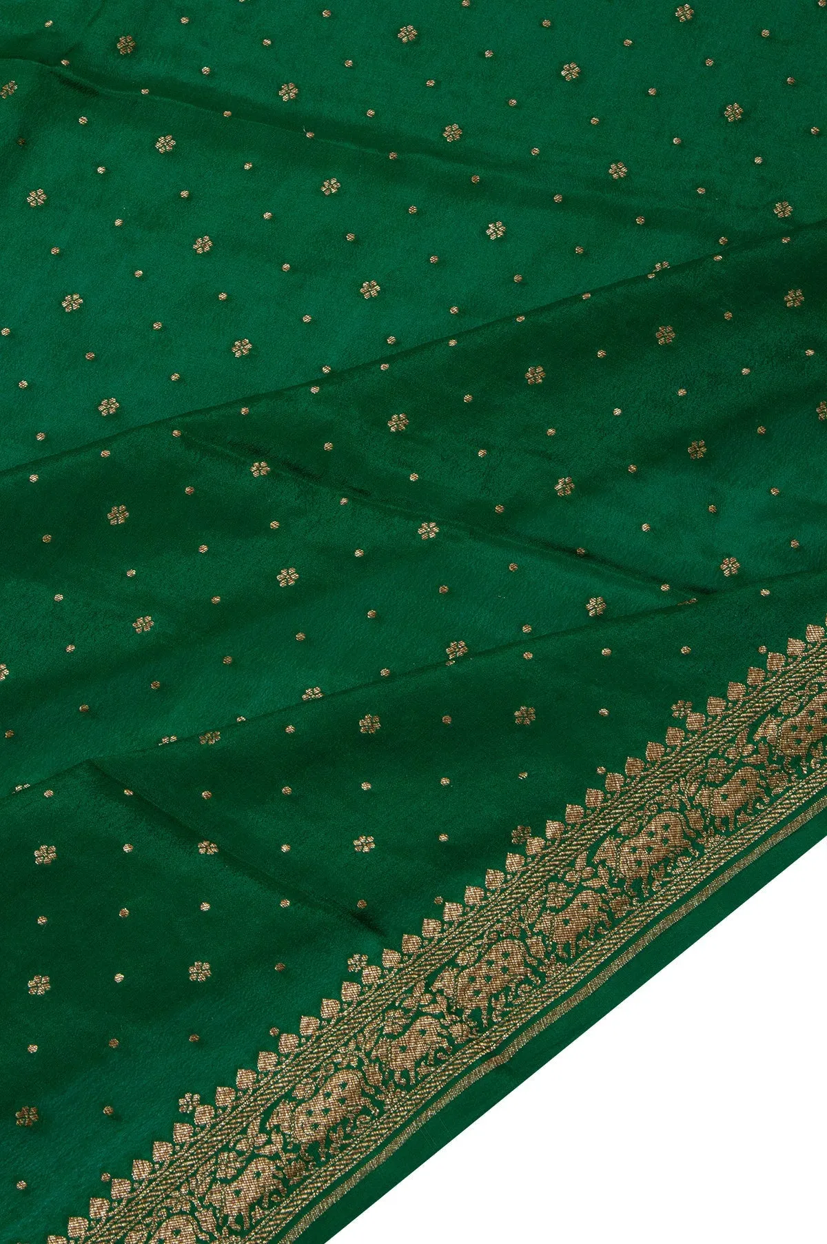 Green Banaras Georgette Saree with Antique Zari Work