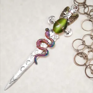Green Cat's Eye Snake Sword Necklace