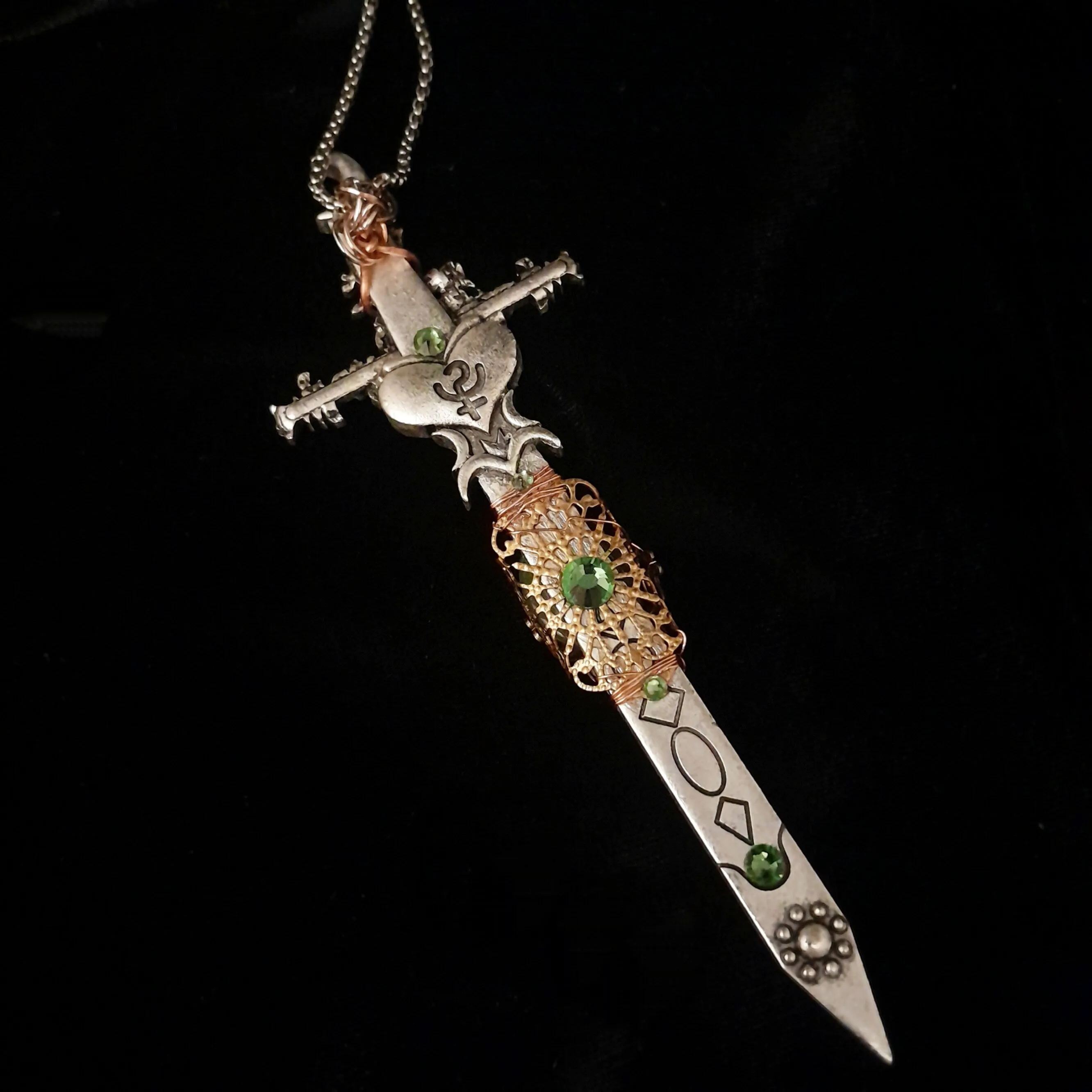 Green Jade Magical Sword Necklace