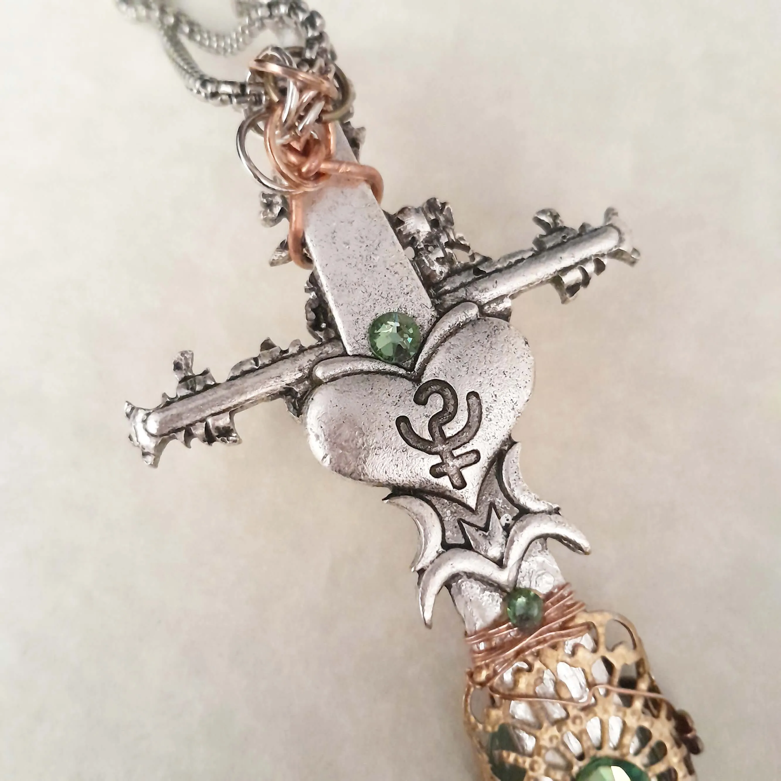 Green Jade Magical Sword Necklace
