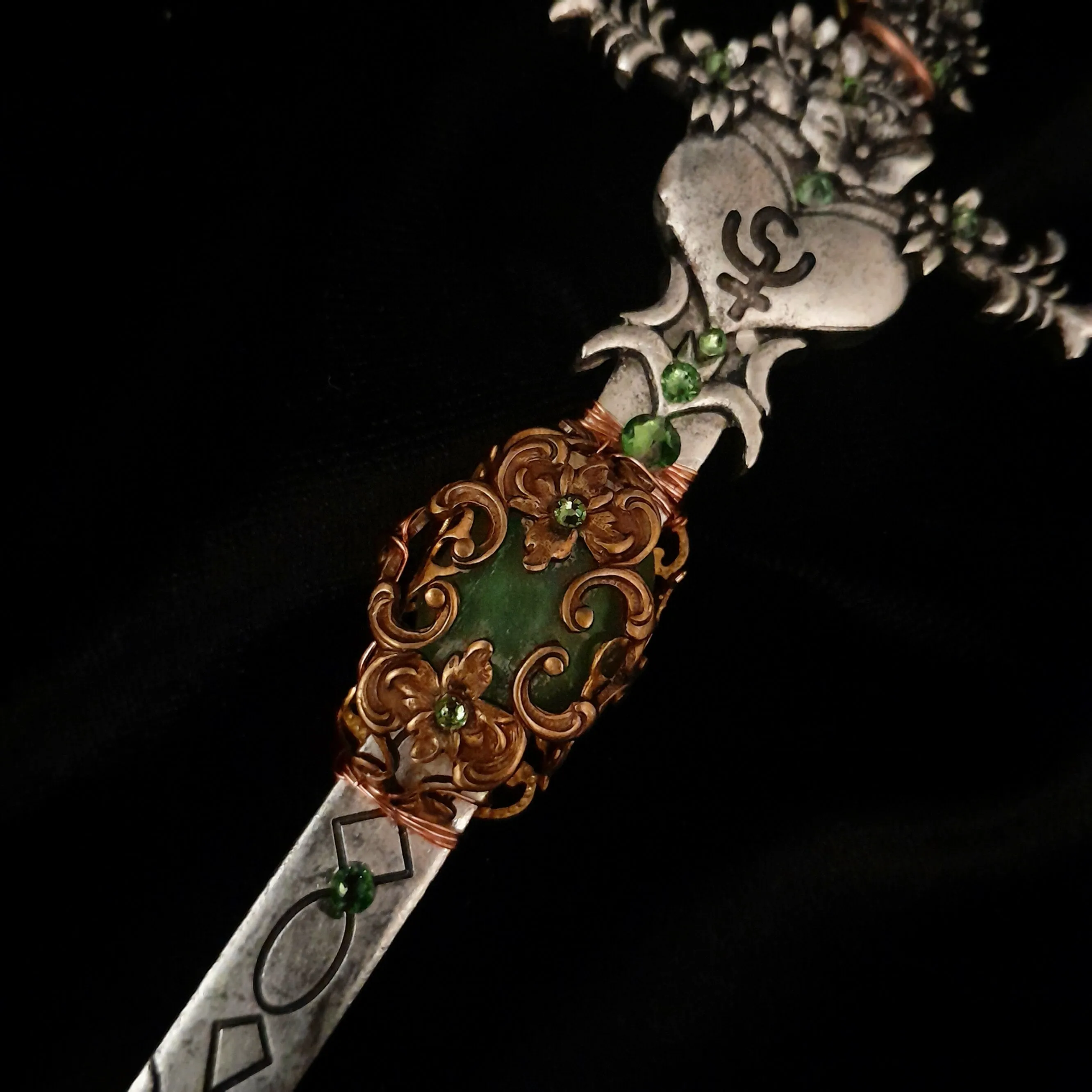 Green Jade Magical Sword Necklace