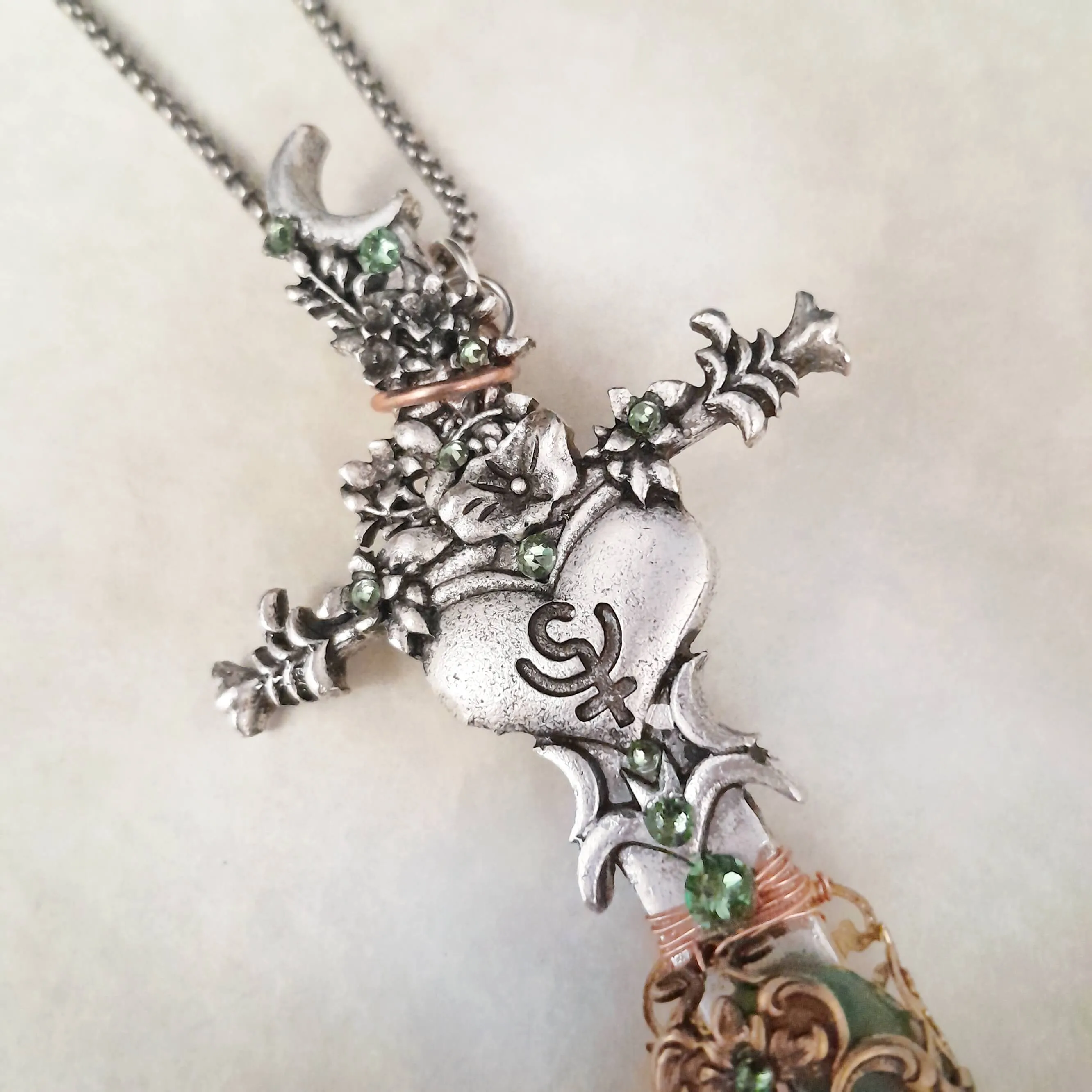 Green Jade Magical Sword Necklace