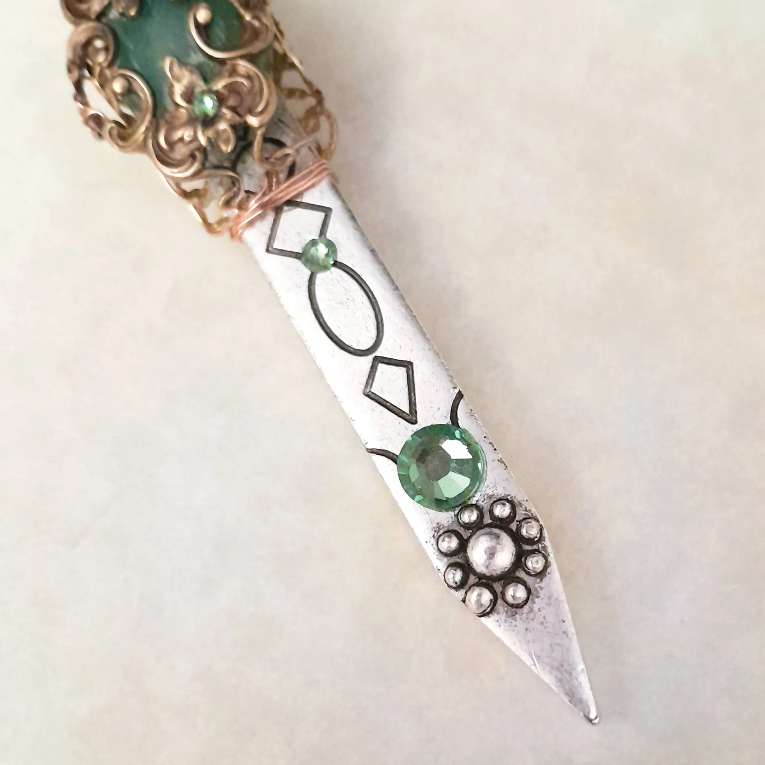 Green Jade Magical Sword Necklace