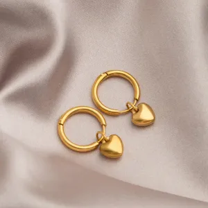 Heart Charm Hoop Earrings