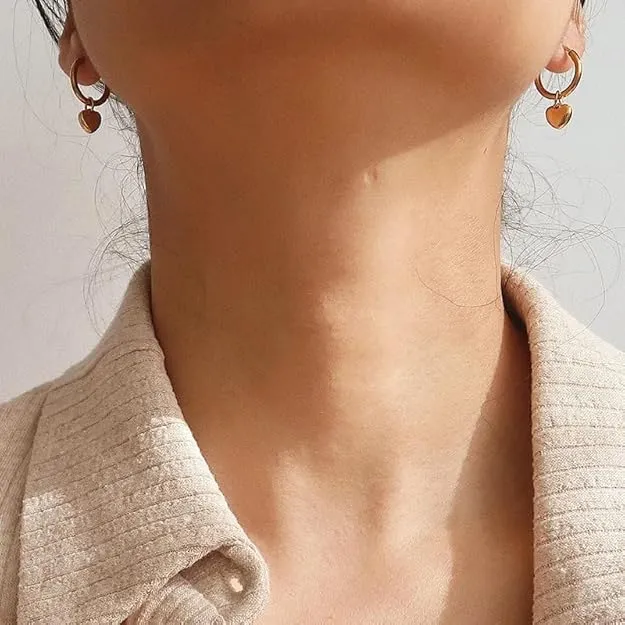 Heart Charm Hoop Earrings