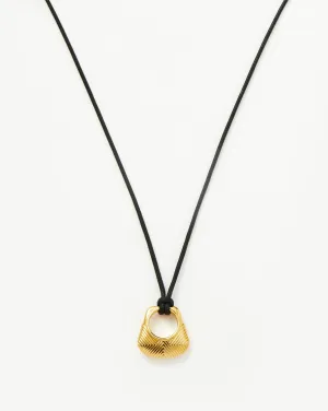 Hera Ridge Pendant Cord Necklace | 18k Gold Plated