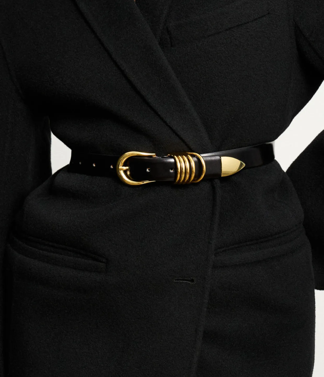 Hollyhock in Belt Black and Gold