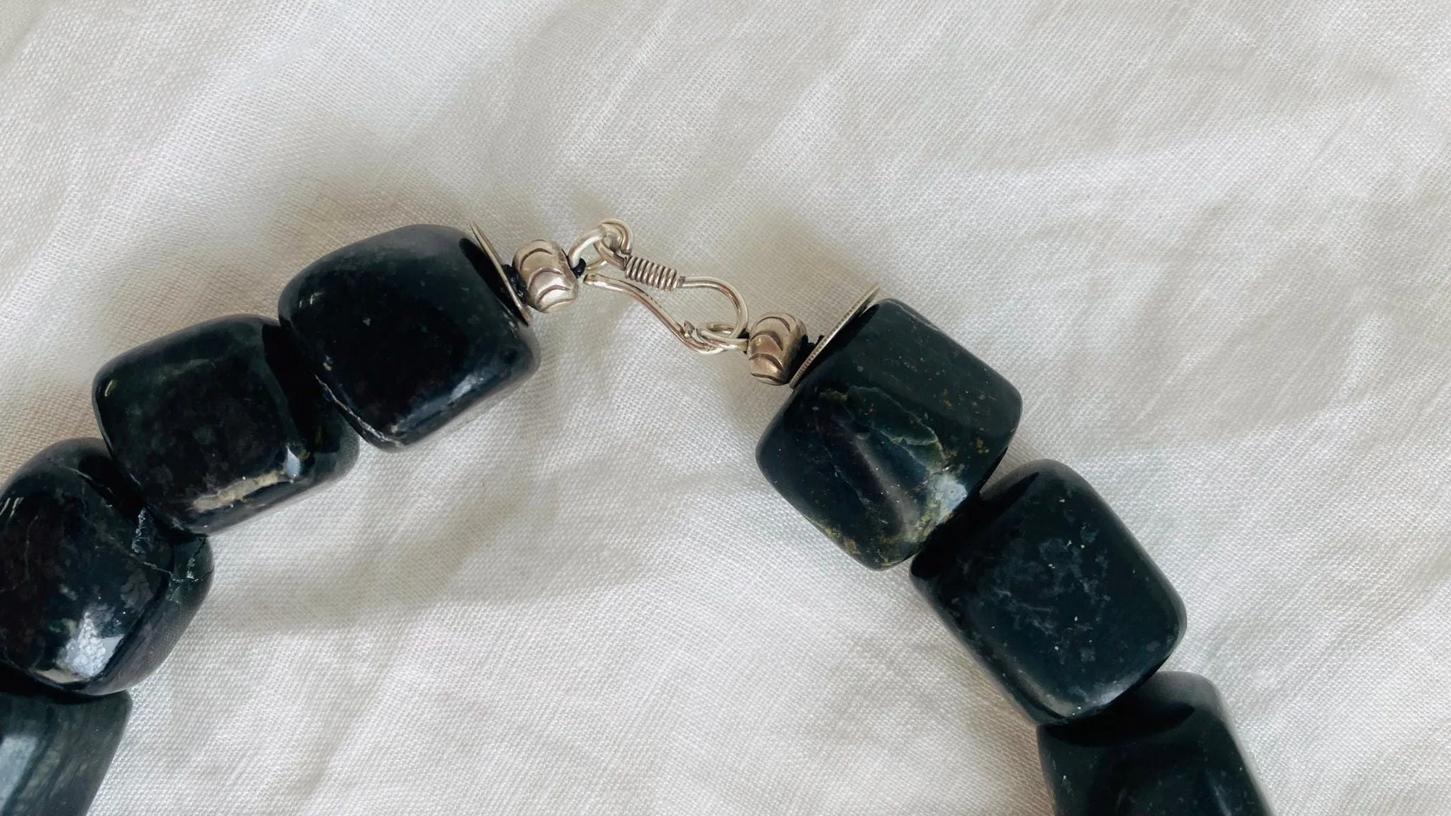 Jade & Berber Silver Necklace. Choker.