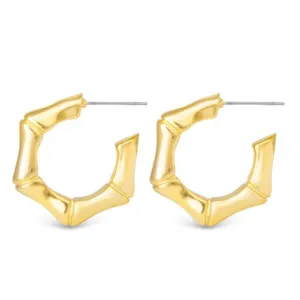 Jenna Polished Bamboo Hoops