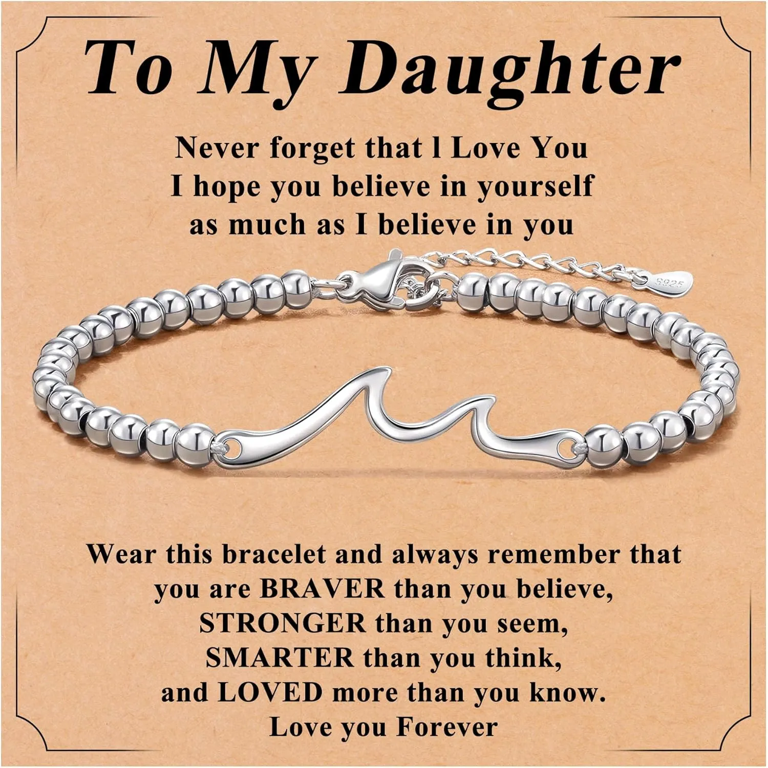 JSJOY 925 Sterling Silver Bracelets for Women Daughter Granddaughter Mom Gifts, Gifts for Mom Grandma Aunt Sister Christmas Birthday Gifts Stocking Stuffers for Teens Women