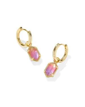 Kendra Scott Hallie Huggie Earrings - Gold/Sunrise Watercolor Illusion