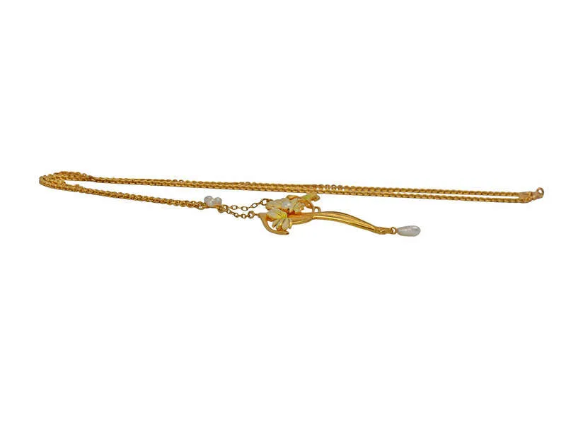 Krementz Art Nouveau Enamel Necklace