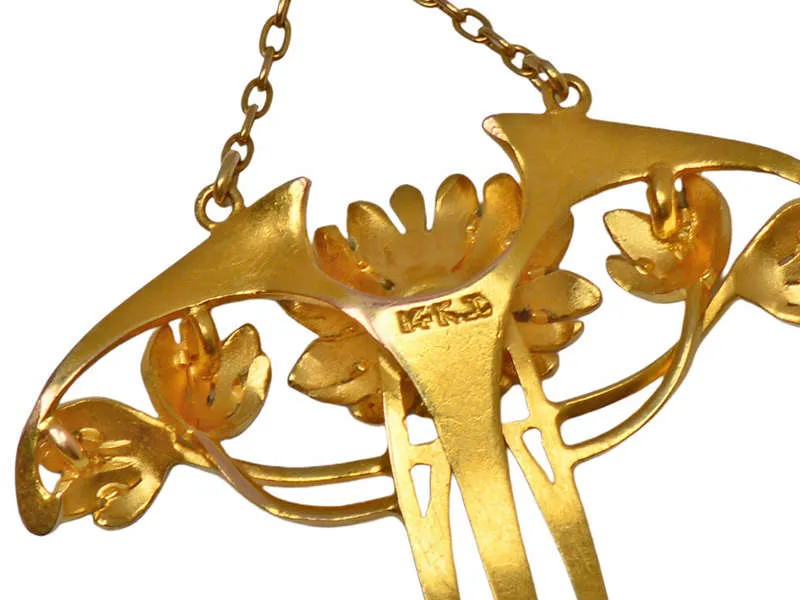 Krementz Art Nouveau Enamel Necklace