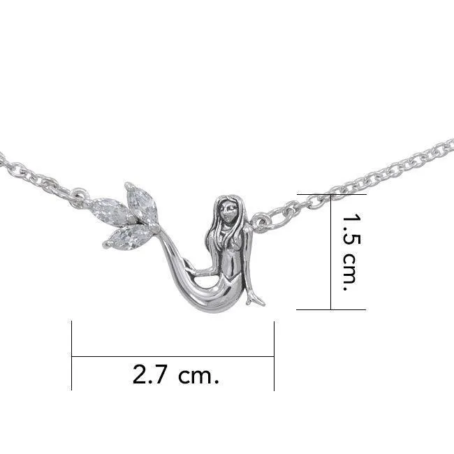 Laying Mermaid Sterling Silver Necklace