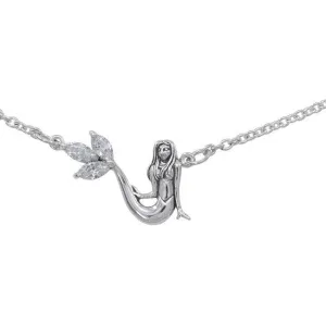 Laying Mermaid Sterling Silver Necklace