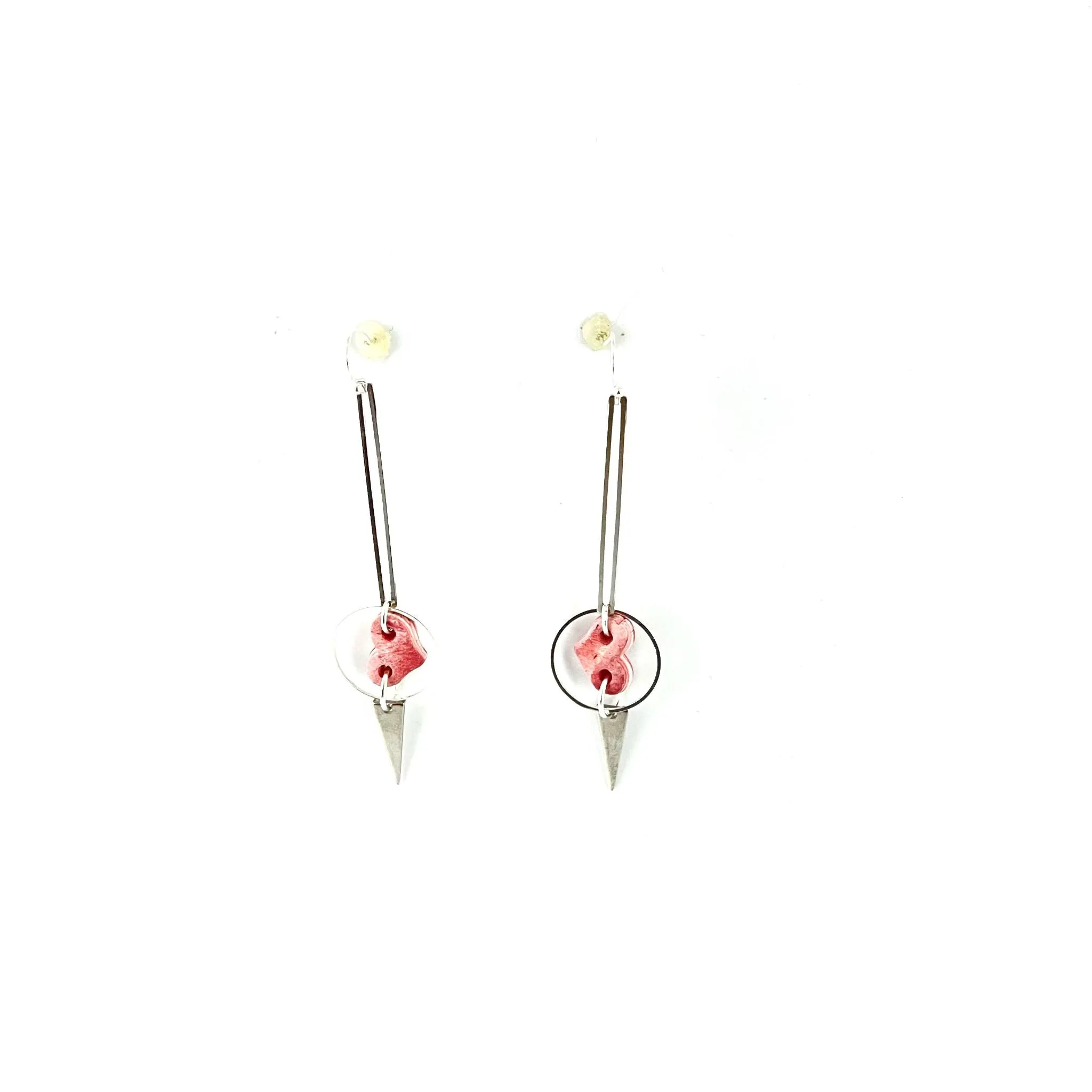Linda Drop Pendant Earrings - Silver