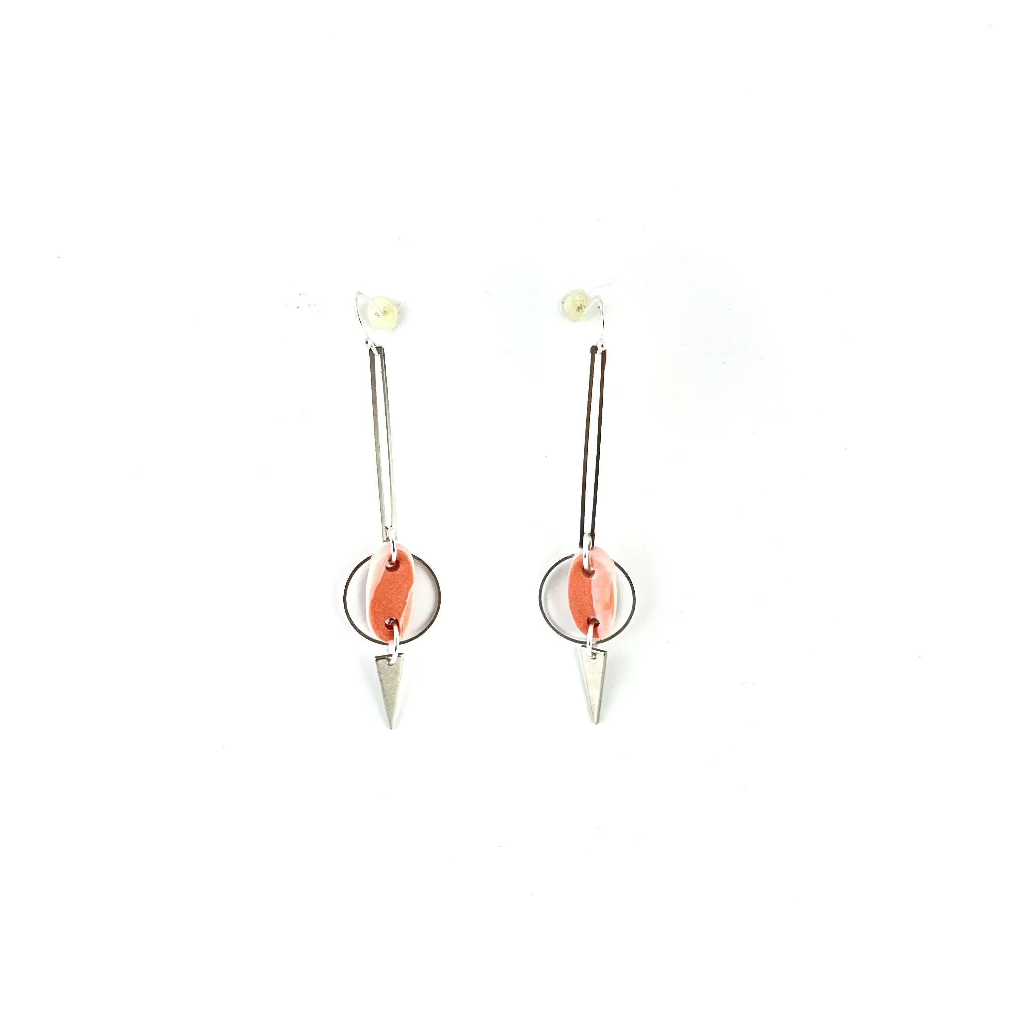 Linda Drop Pendant Earrings - Silver