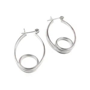 Loopty Loop Spring Swirl Hoop Earrings Sterling Silver