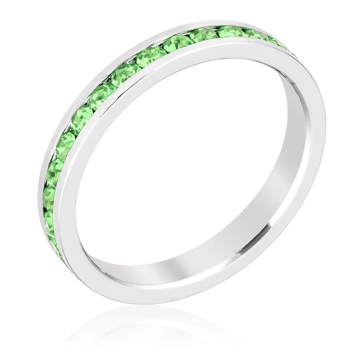 LOVCIA Elegant Peridot Crystal Eternity Band
