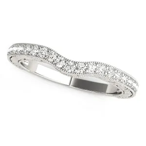 LOVCIA Luxury 14k White Gold Baroque Milgrain Diamond Wedding Band (1/4 cttw)