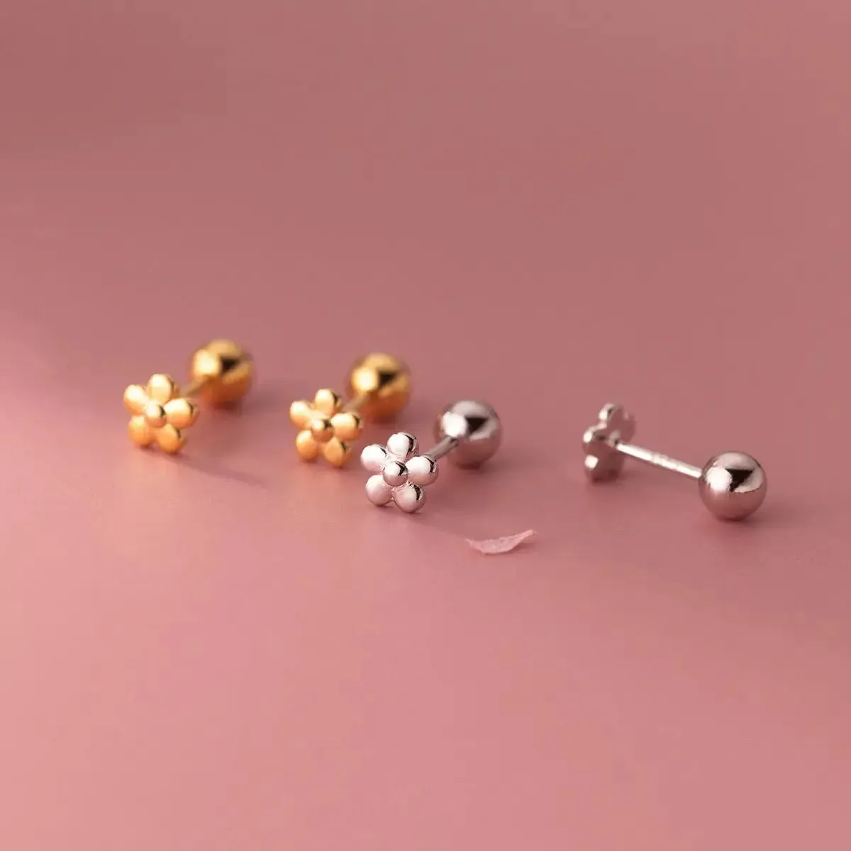 LOVCIA S925 Sterling Silver Flower Thread Earrings