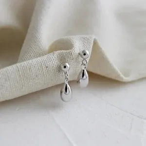 LOVCIA Simple Drop Water Girl 925 Sterling Silver Stud Earrings