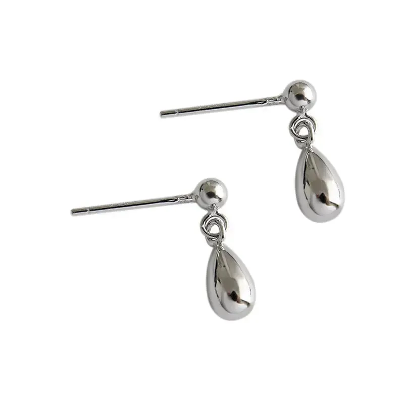 LOVCIA Simple Drop Water Girl 925 Sterling Silver Stud Earrings