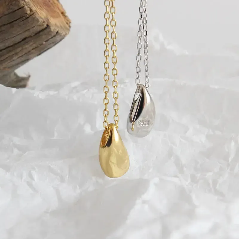 LOVCIA Simple Water Drop Hot 925 Sterling Silver Necklace