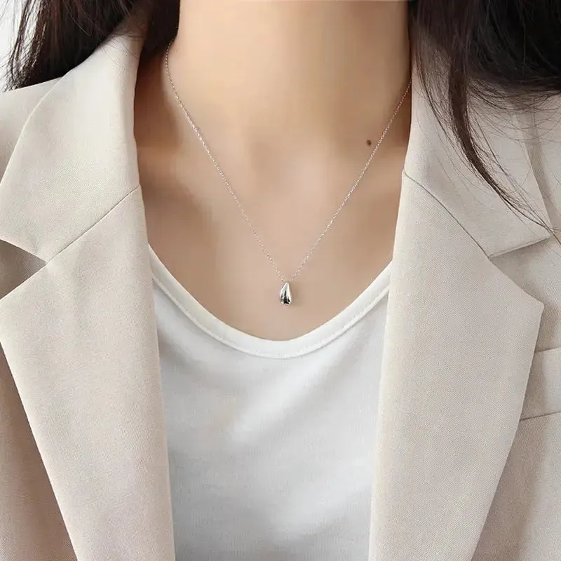 LOVCIA Simple Water Drop Hot 925 Sterling Silver Necklace