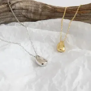LOVCIA Simple Water Drop Hot 925 Sterling Silver Necklace