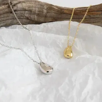 LOVCIA Simple Water Drop Hot 925 Sterling Silver Necklace