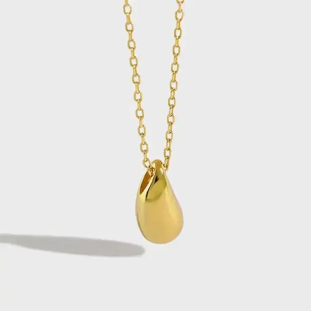 LOVCIA Simple Water Drop Hot 925 Sterling Silver Necklace