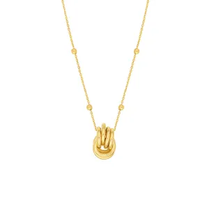 Love Knot Pendant Station Necklace