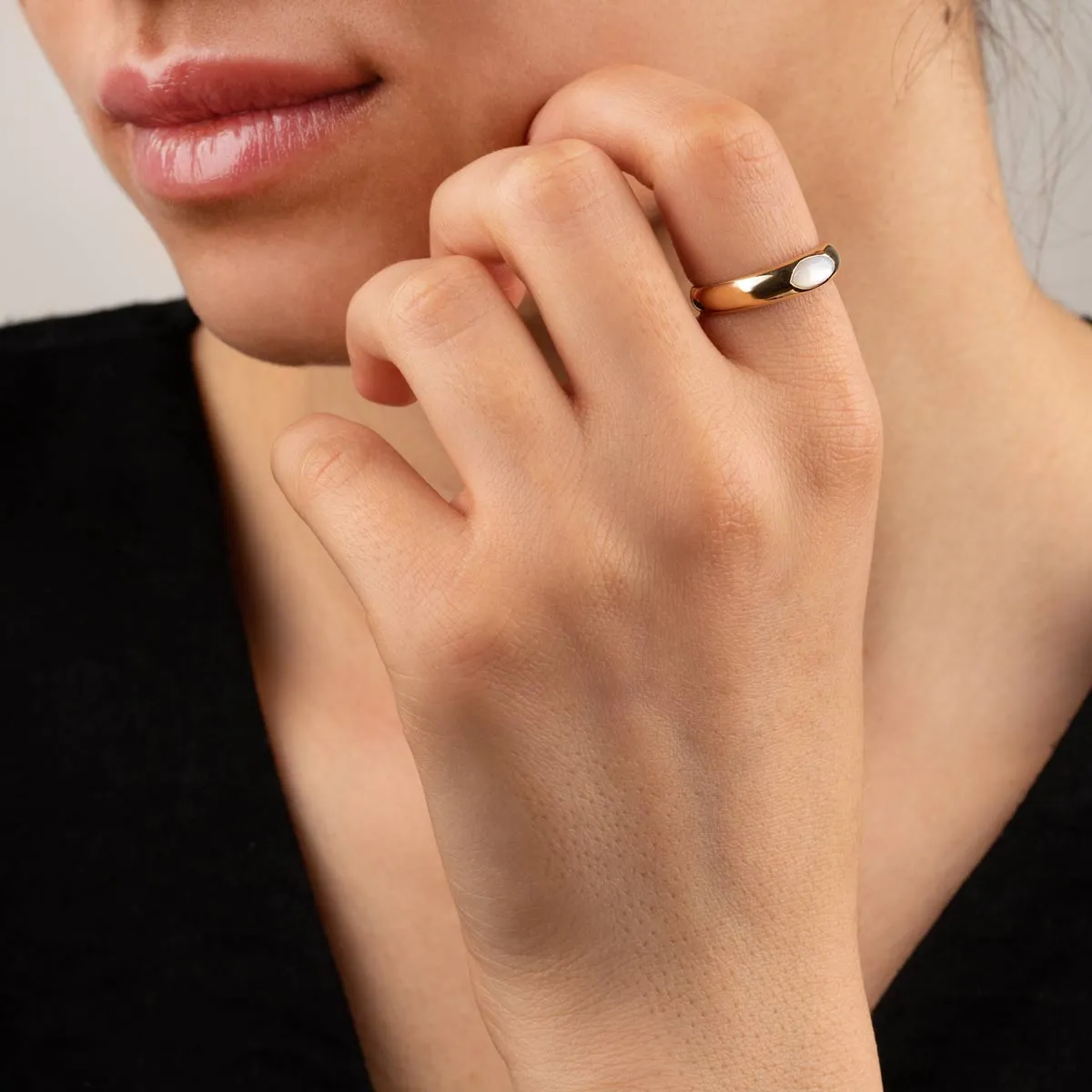 Marquis shell damele ring
