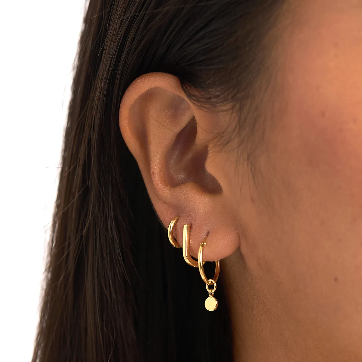 Micro Round Huggie 9mm 14K Gold