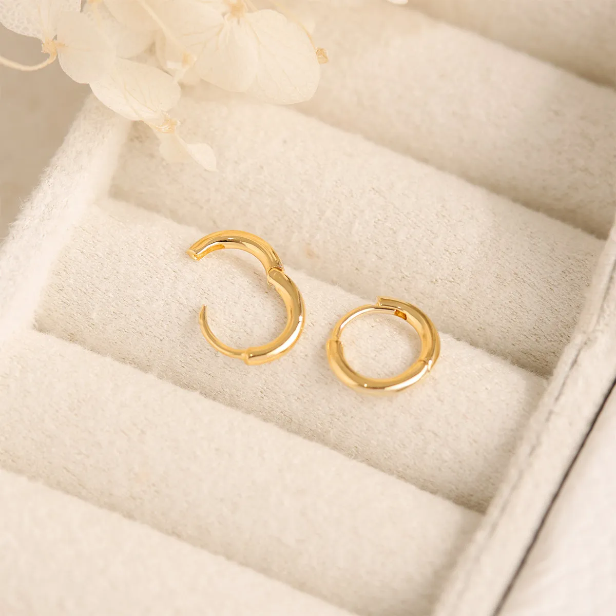 Micro Round Huggie 9mm 14K Gold