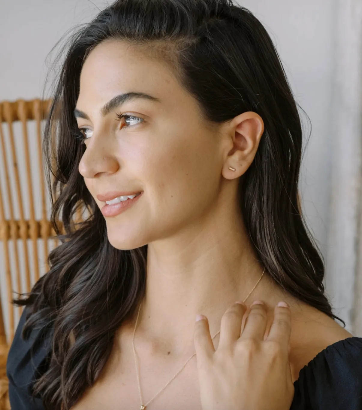 midi round bar earrings