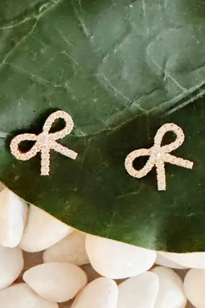 Mini Bow Sterling Silver Earrings