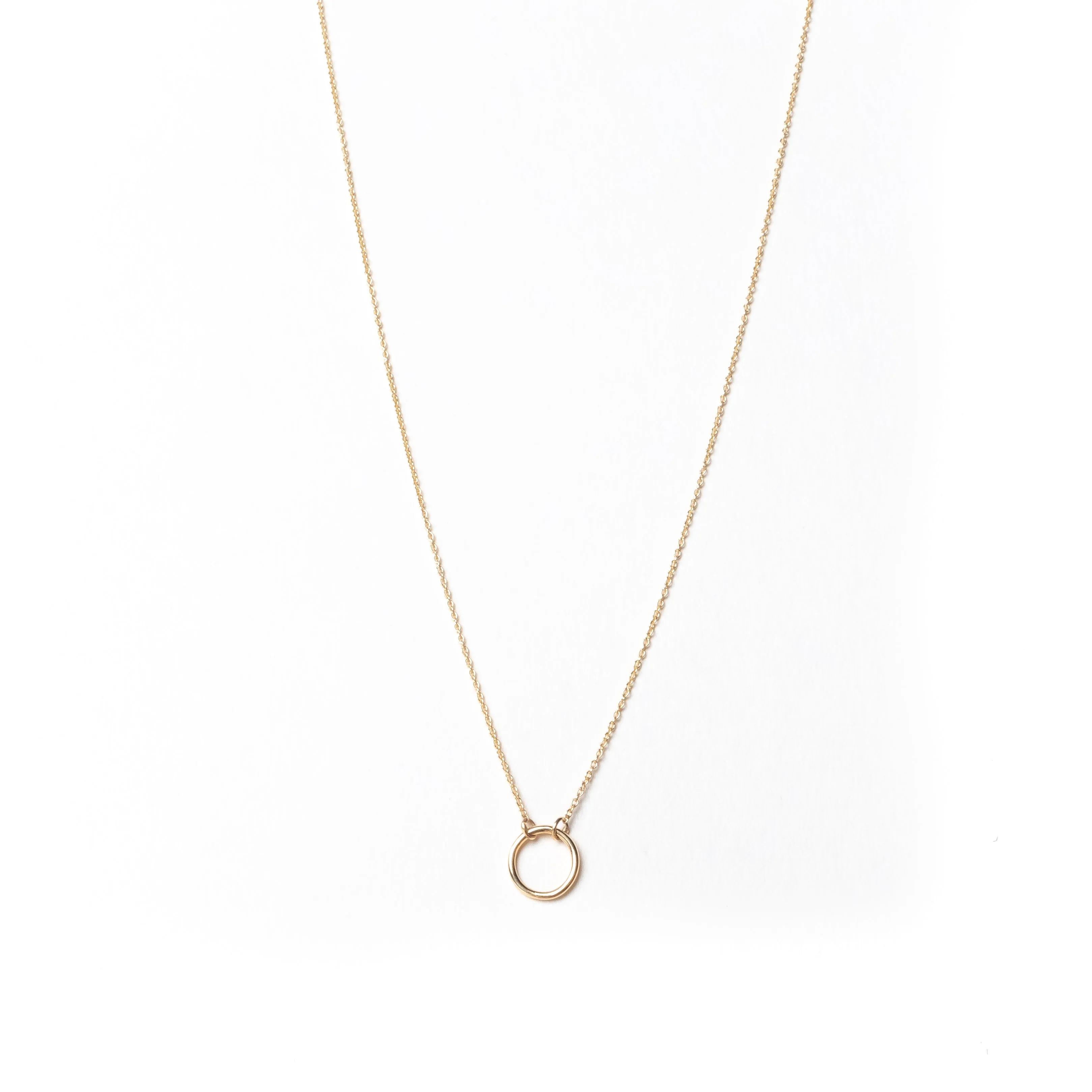 Mini Circle Necklace, Solid 18k Gold