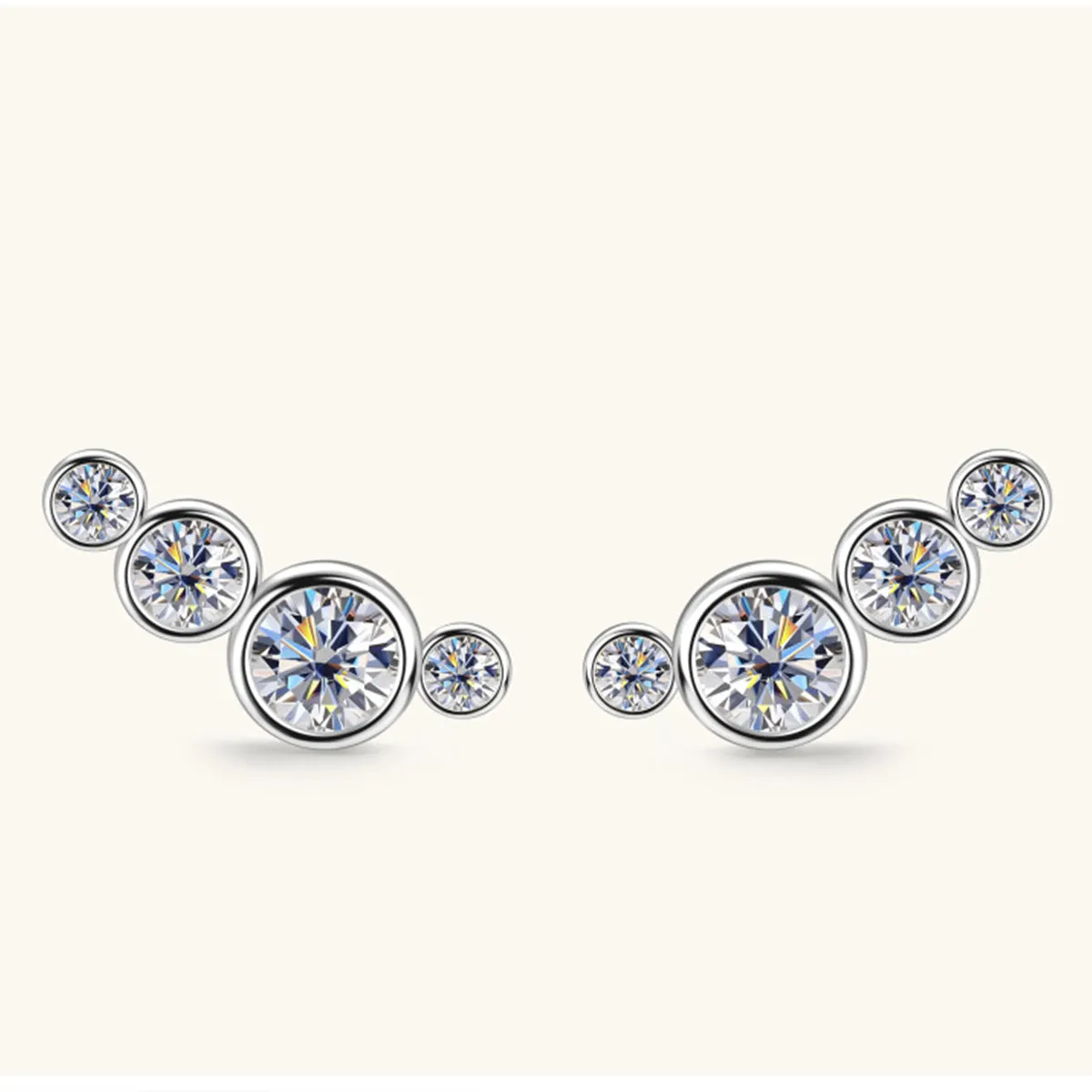 Minimalist 4-Stone Stud Earrings in Gold & Silver: Stylish and Modern Jewelry