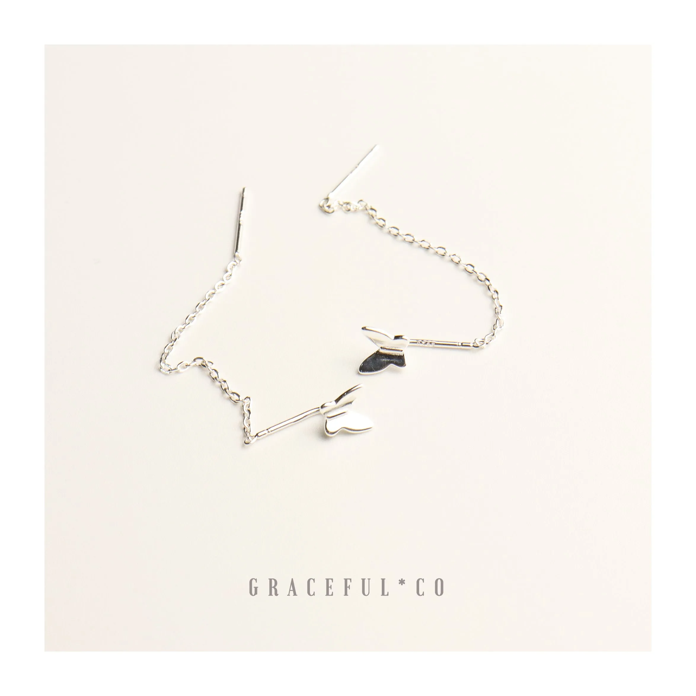 Minimalist Butterfly Threader Earrings